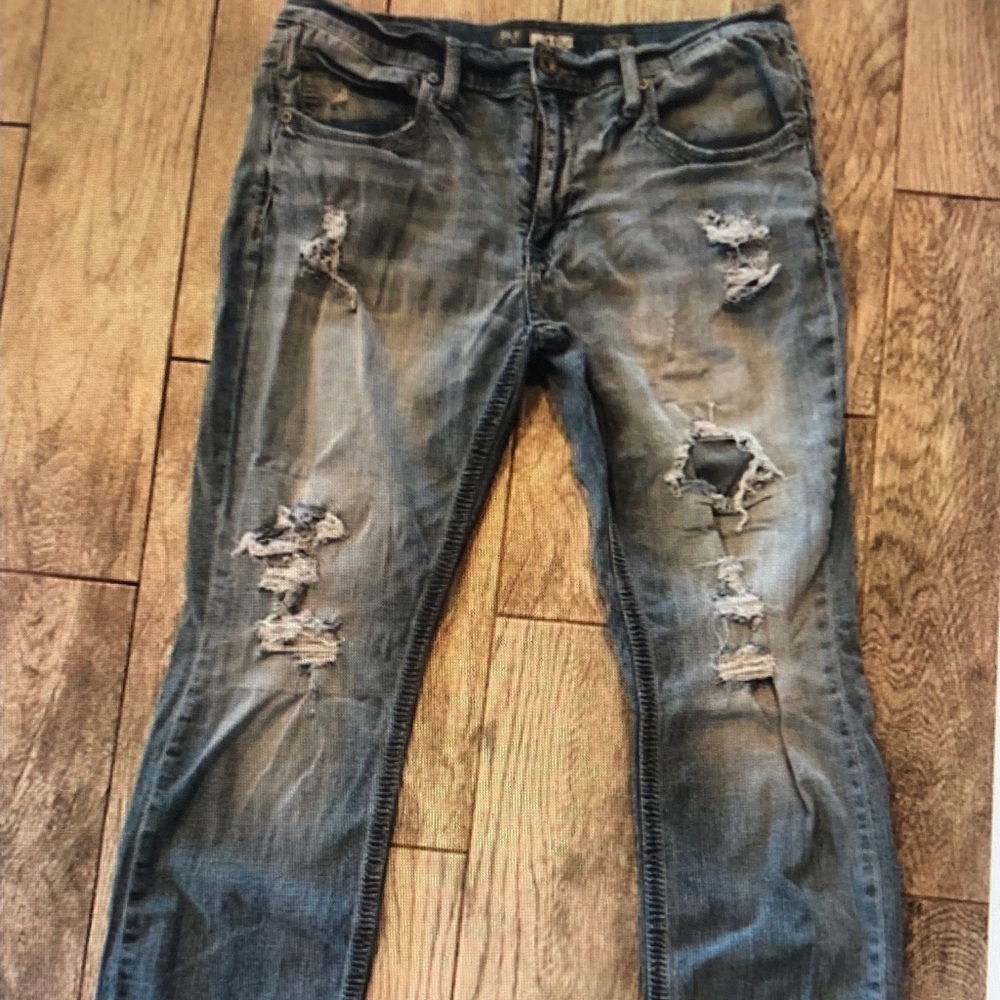 Distressed Blue Jeans